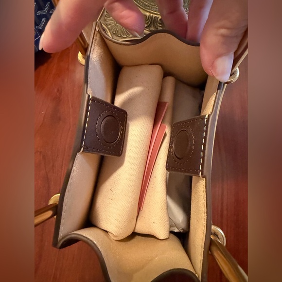 Cult Gaia Maxine Mini Bag Luwak Brown Leather Gold Handle NEW with dustbag - Picture 7 of 9